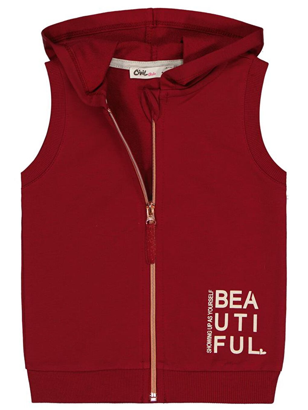 Girls Basic 2-5 Yaş Yelek - Bordo 4-5 Yaş-2