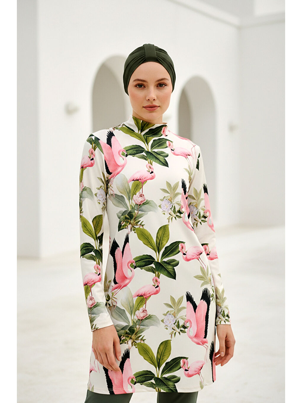 Tam Kapalı Tesettür Mayo Haki 1966-1