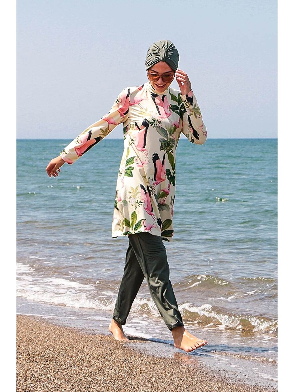 Tam Kapalı Tesettür Mayo Haki 1966-2