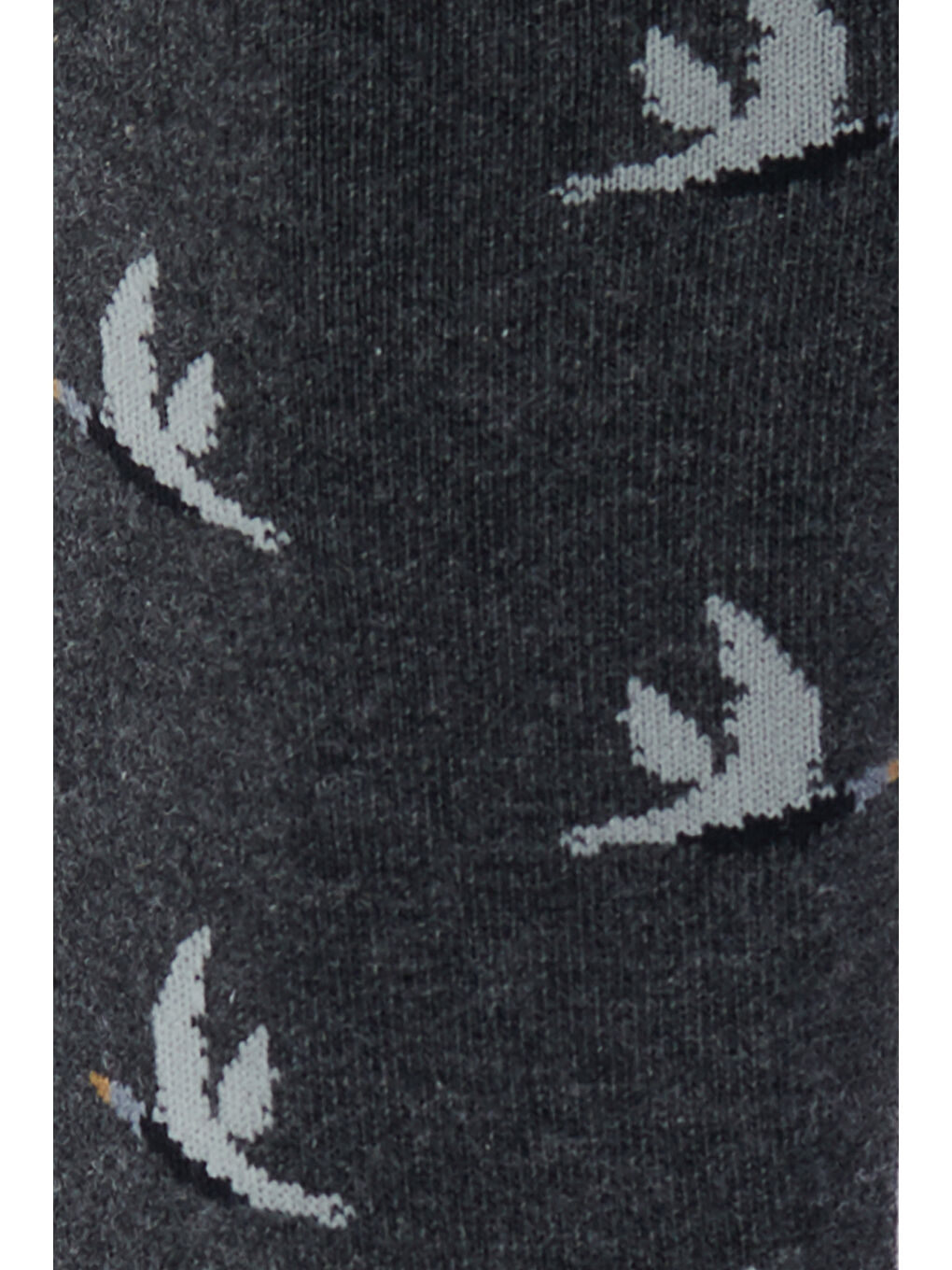 Erkek Gri Desenli Gri Pamuklu Casual Çorap-1