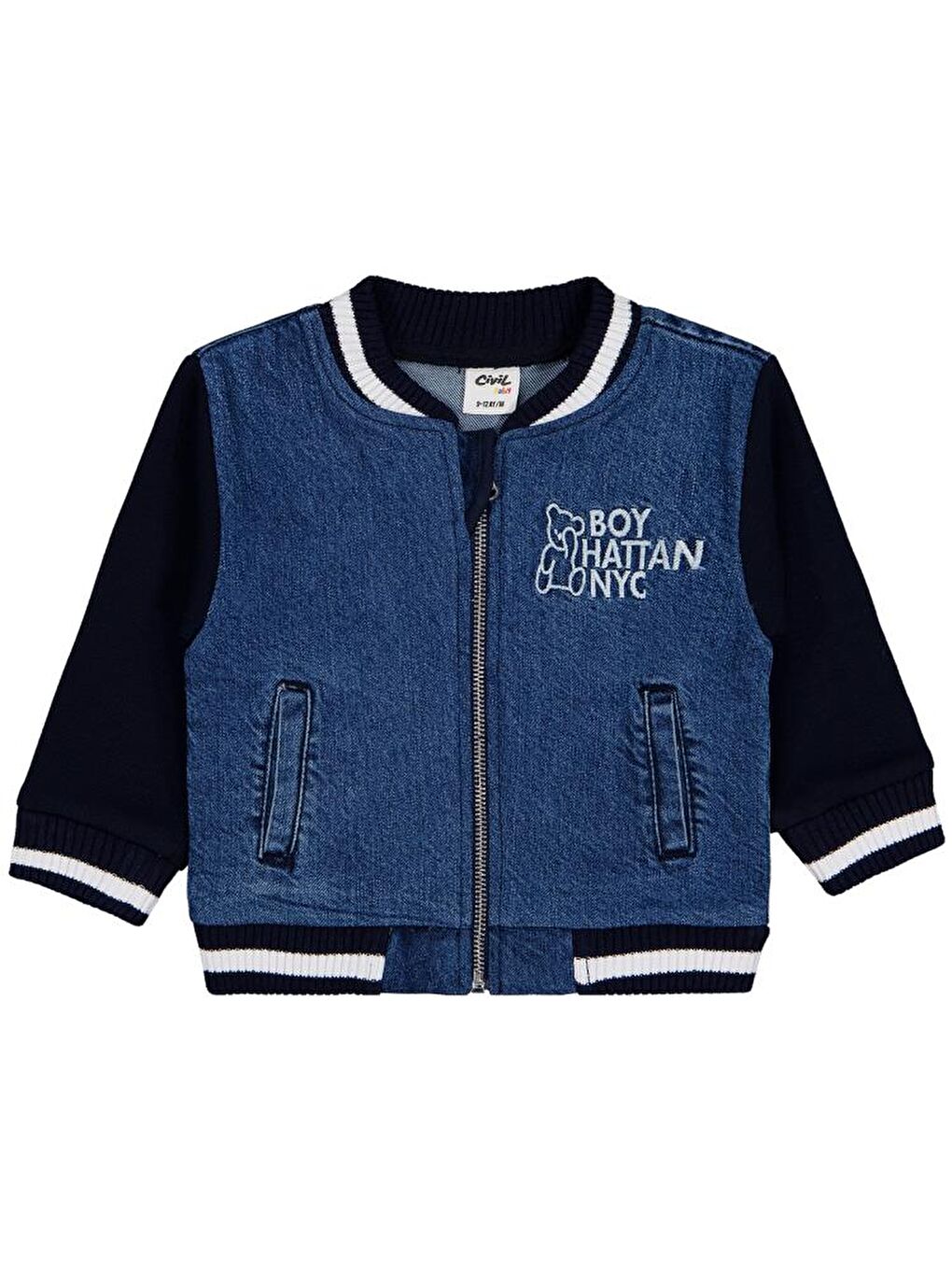 Baby Ayıcık Nakışlı 9-18 Ay Ceket - Mavi 18-24 Ay