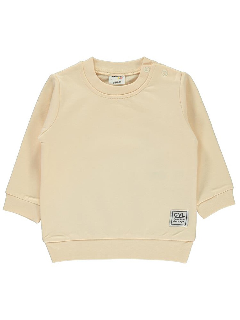 Ekru Baby Düz Basic 6-18 Ay Sweatshirt - Bej 6-9 Ay