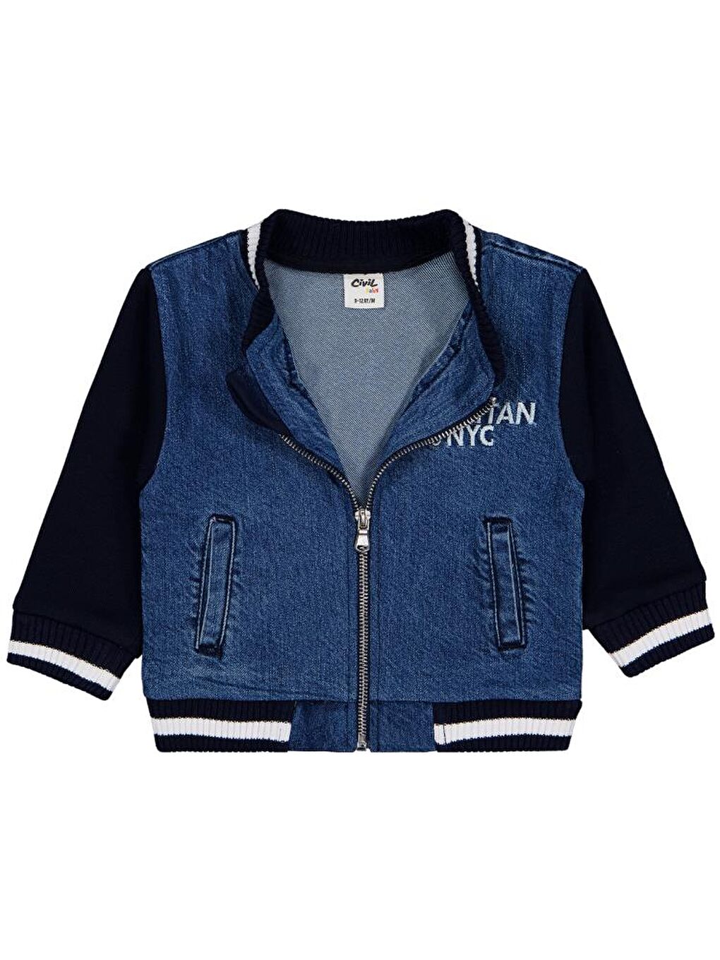 Baby Ayıcık Nakışlı 9-18 Ay Ceket - Mavi 18-24 Ay-2