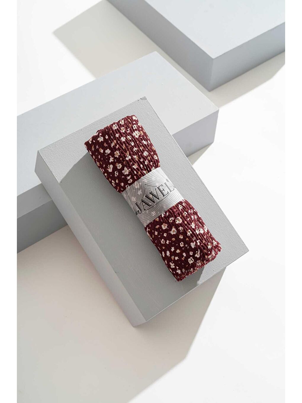 Karışık Kadın Kırışmaz Tesettür 3'lü Bürümcük Şal Paketi (Fıstık Yeşili-Bordo-Taş)-4