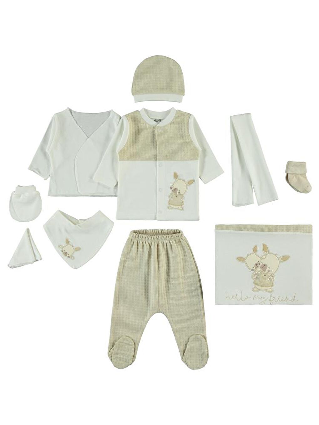 Baby Kız Bebek Zıbın Setleri - Bej 0-1 Ay