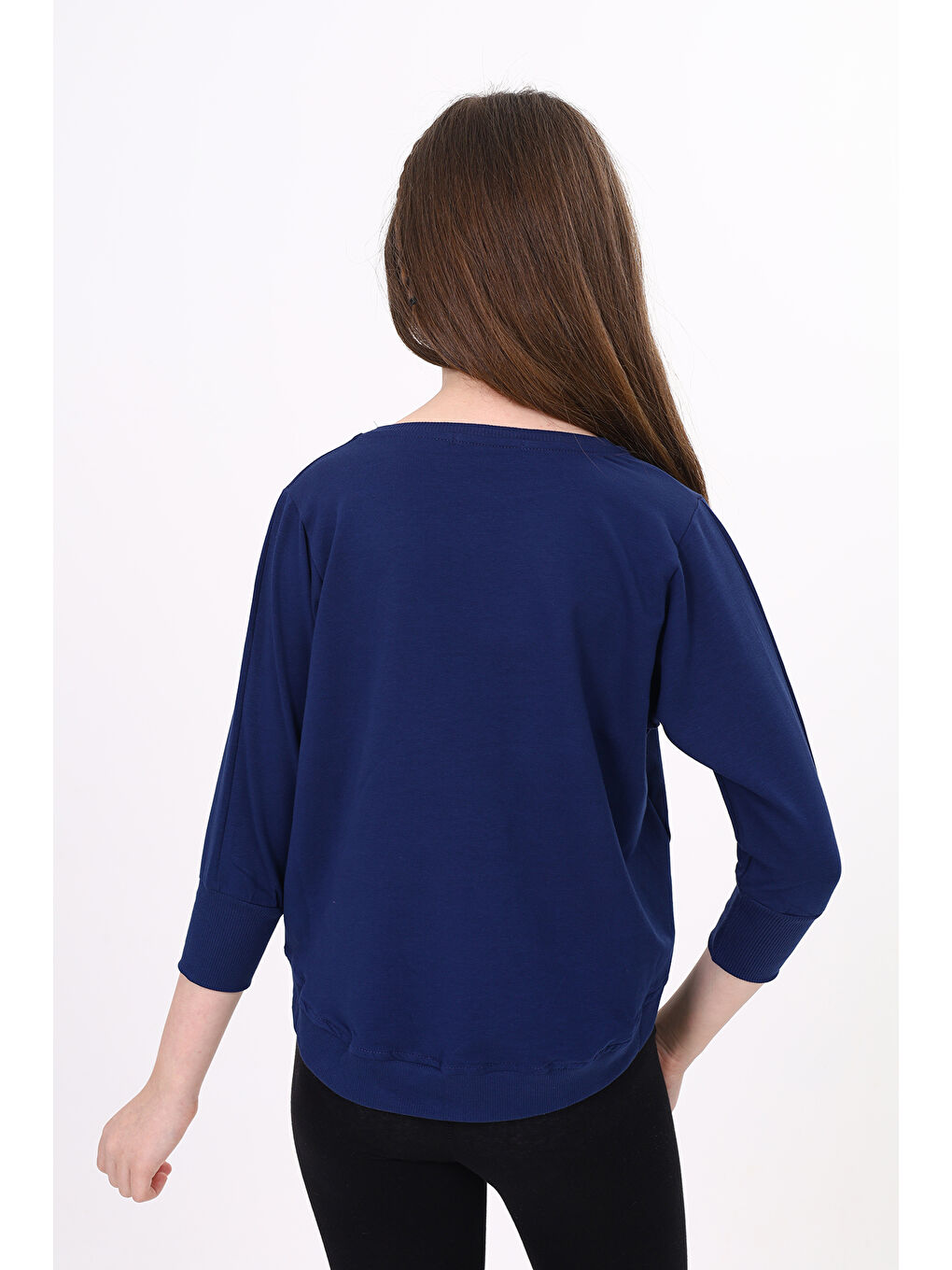 Lacivert Kız Çocuk Baskılı Tişört-3