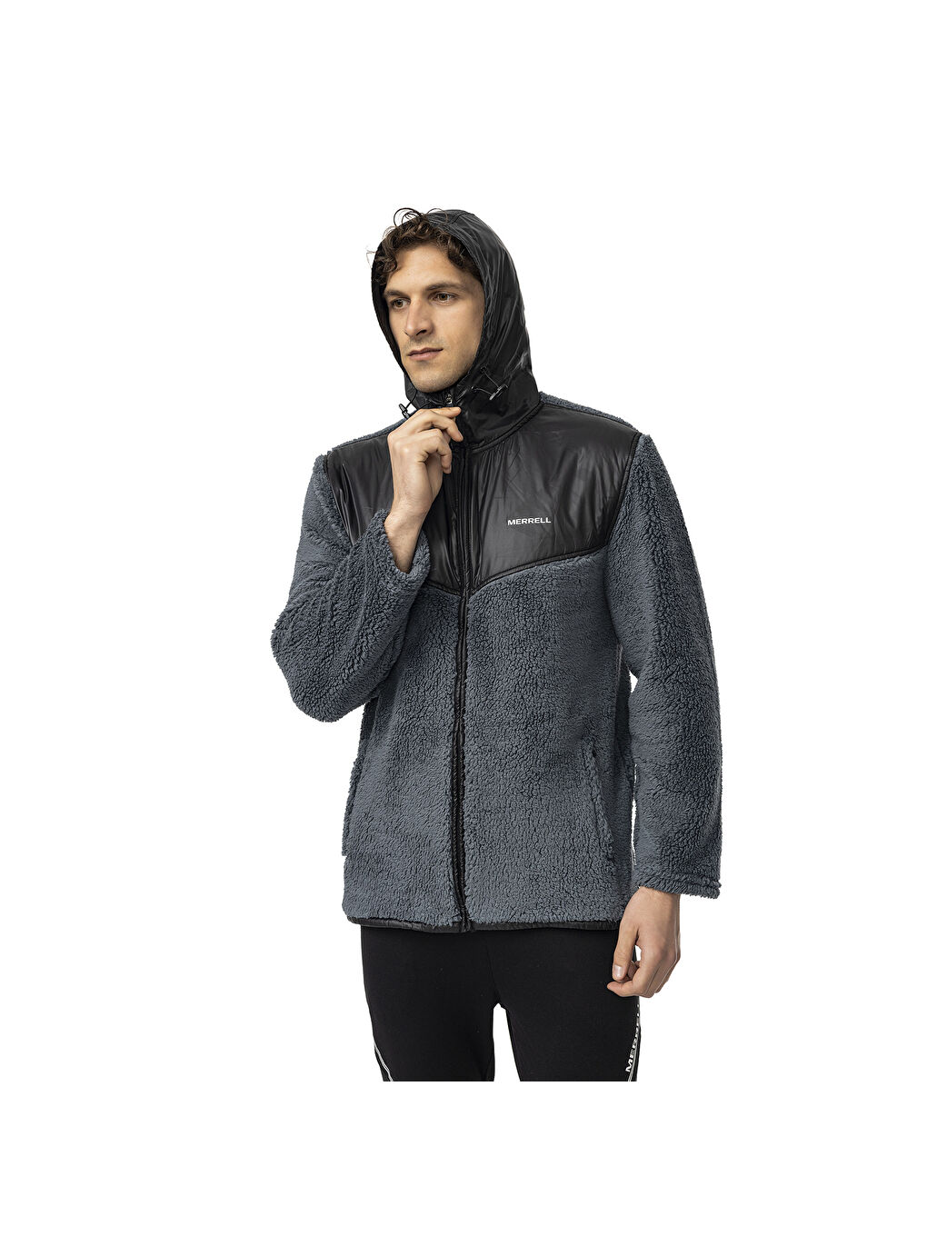 Job Erkek Gri Polar Fermuarlı Sweatshirt-3