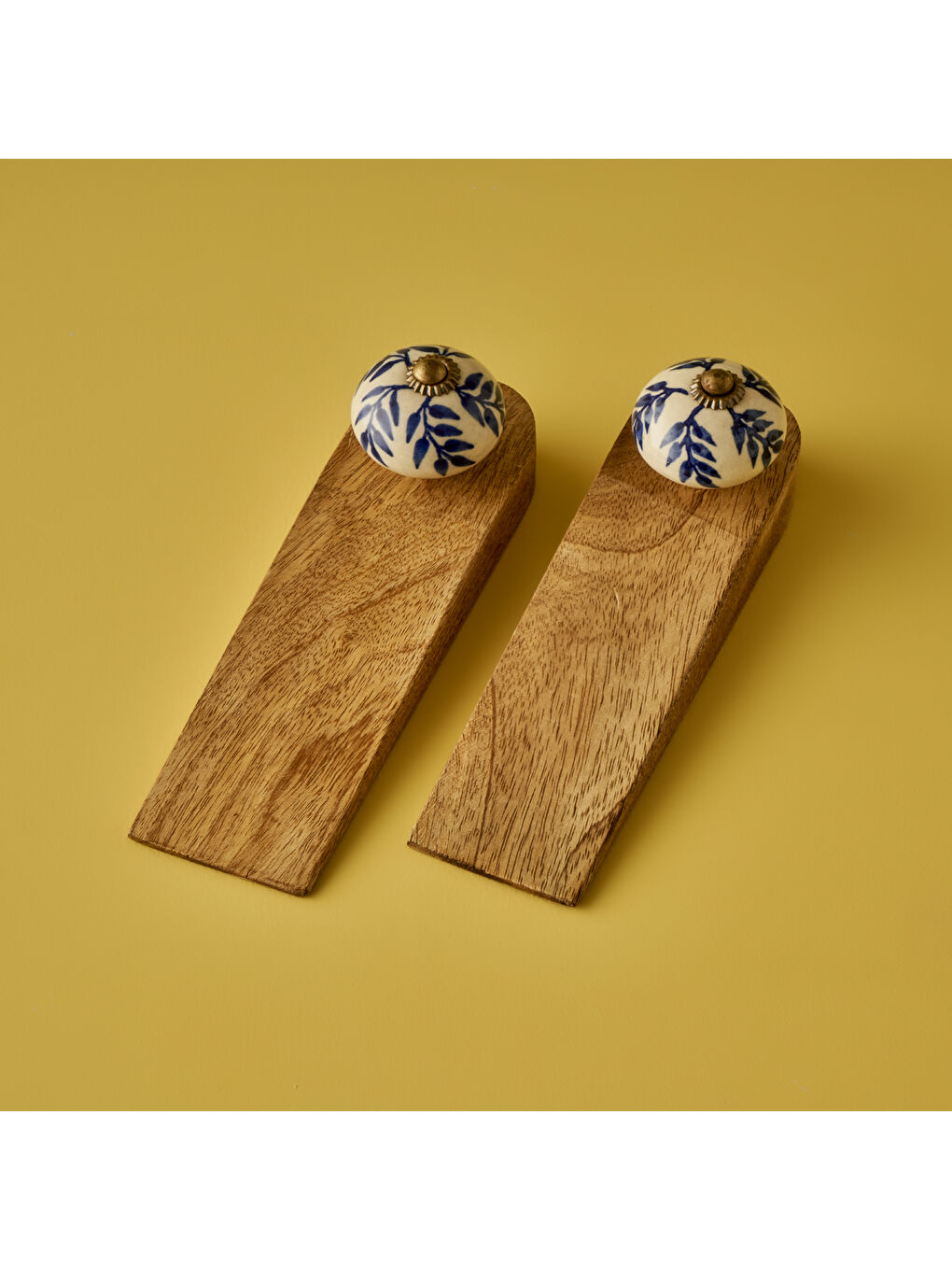 Maia Mango Ağacı Kapı Stoperi 2'li Naturel (16x4,5x5 cm)