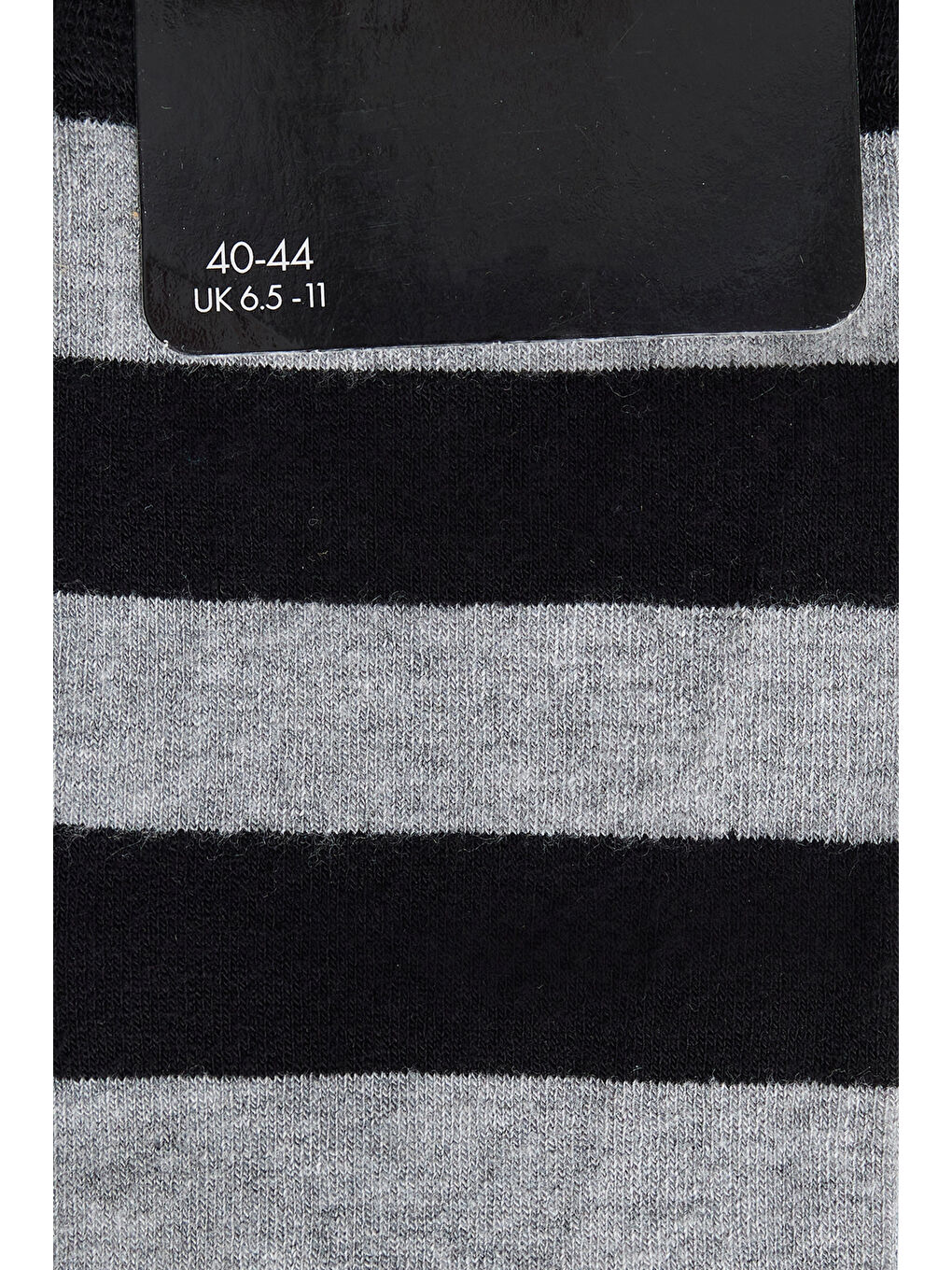 Erkek Siyah-Gri Bambu Tekli Desenli Çorap-1