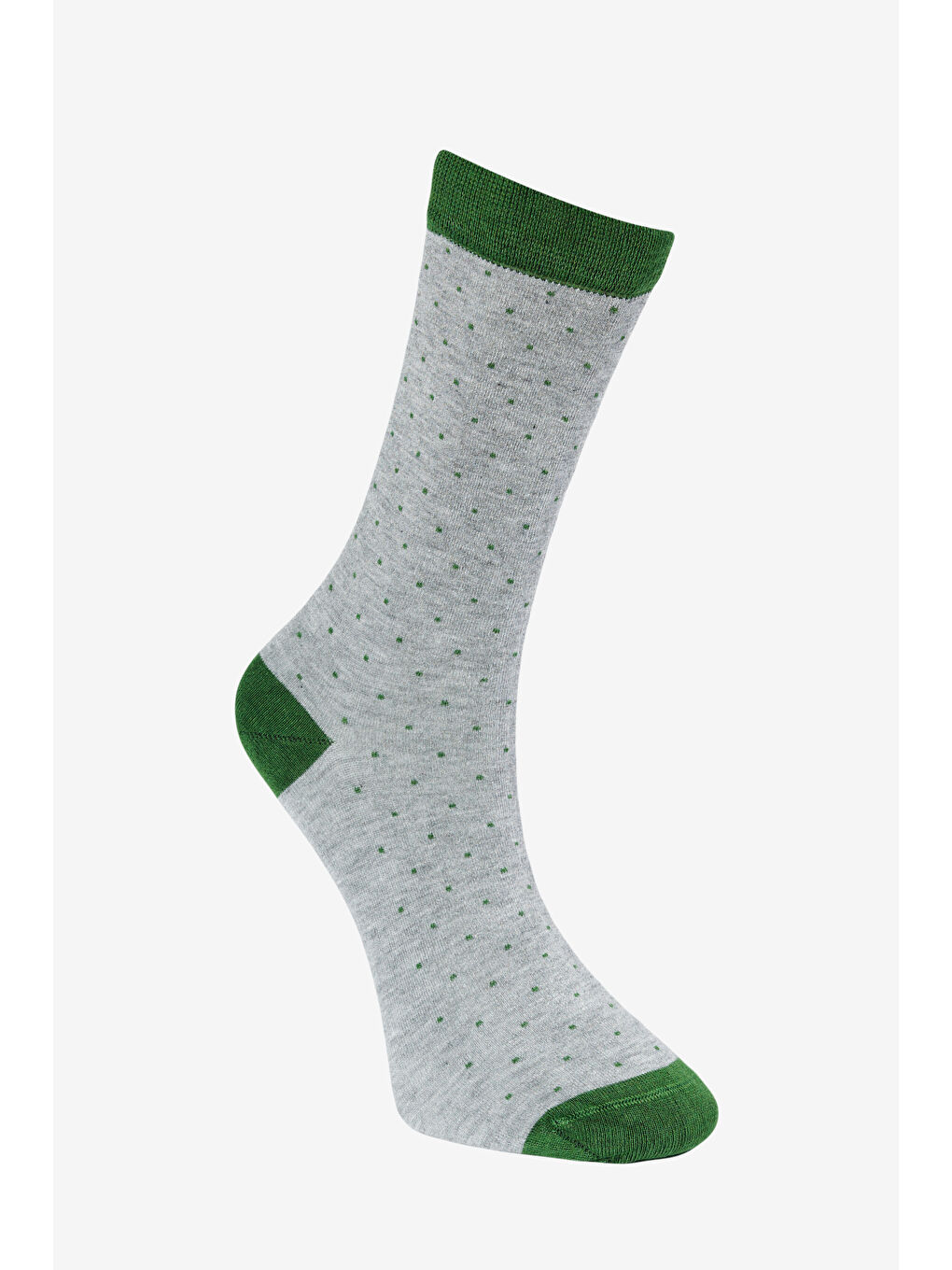 Erkek Gri-Yeşil Desenli Bambulu Casual Çorap-2
