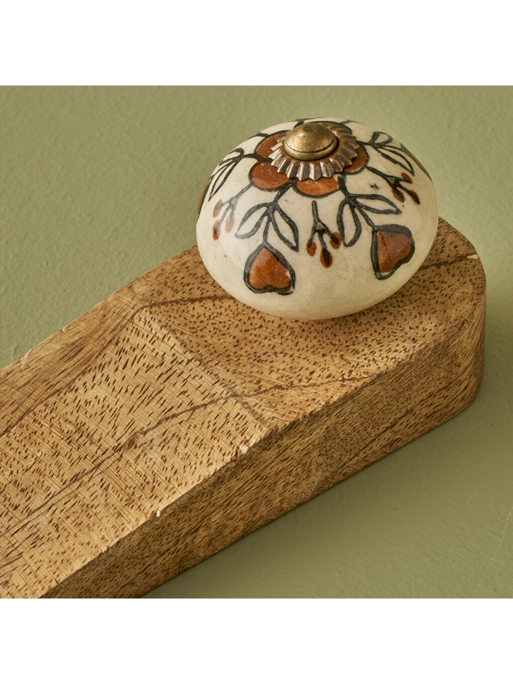 Hermosa Mango Ağacı Kapı Stoperi 2'li Naturel (16x4,5x5 cm)-1