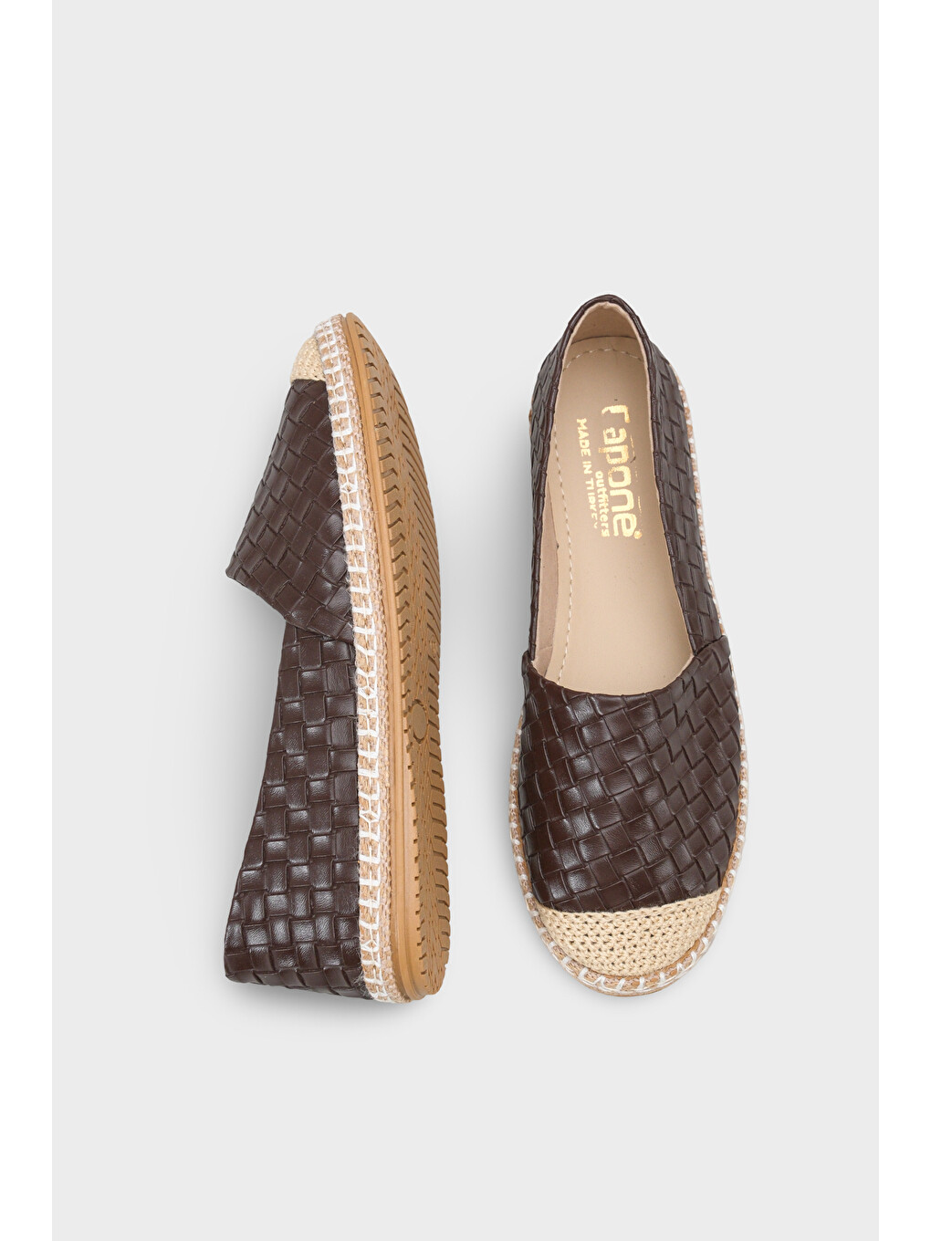 Kahverengi Pasarella Cilt Kadın Espadril-3