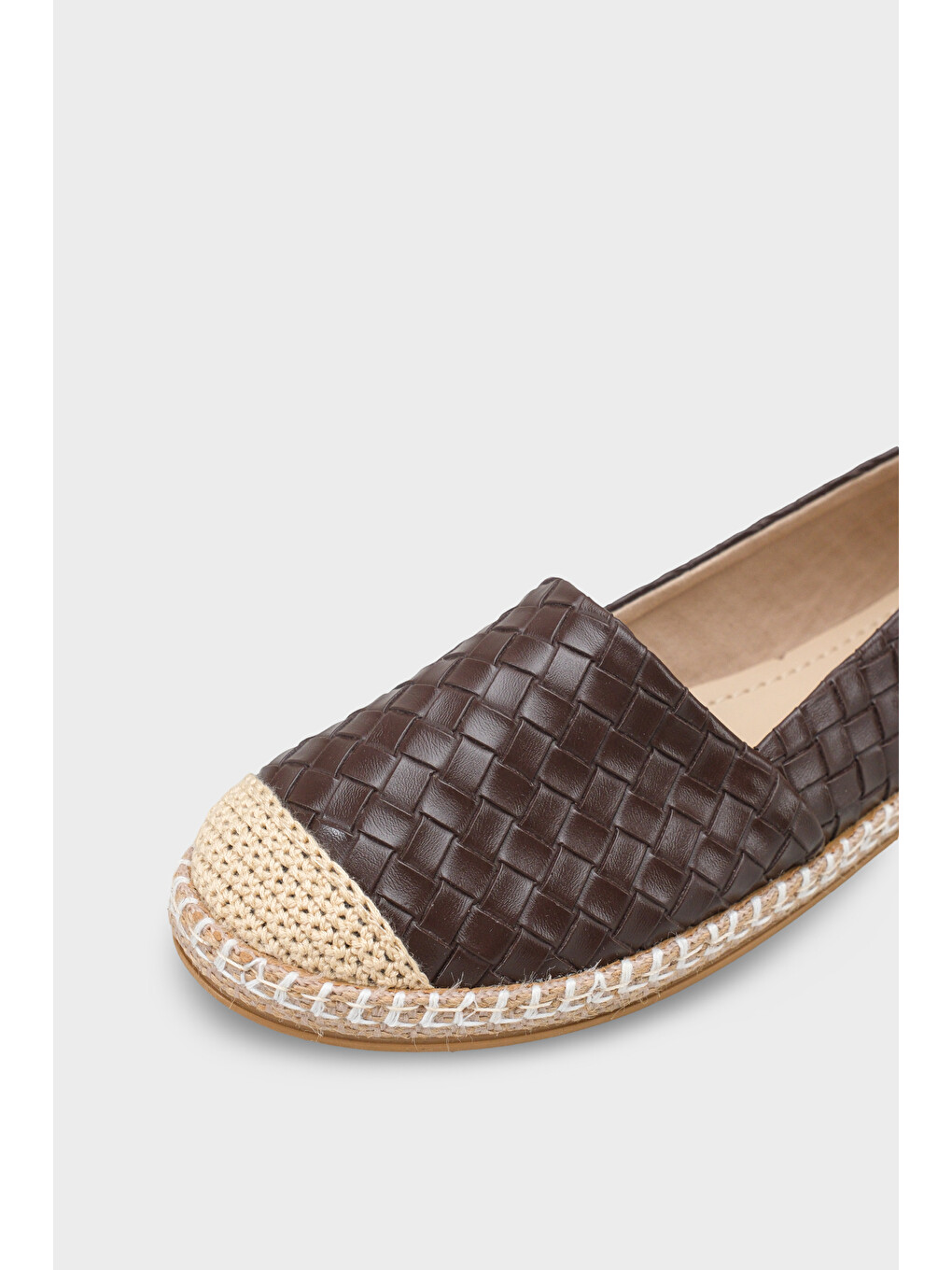 Kahverengi Pasarella Cilt Kadın Espadril-4