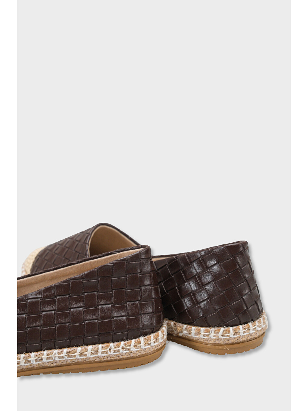 Kahverengi Pasarella Cilt Kadın Espadril-5