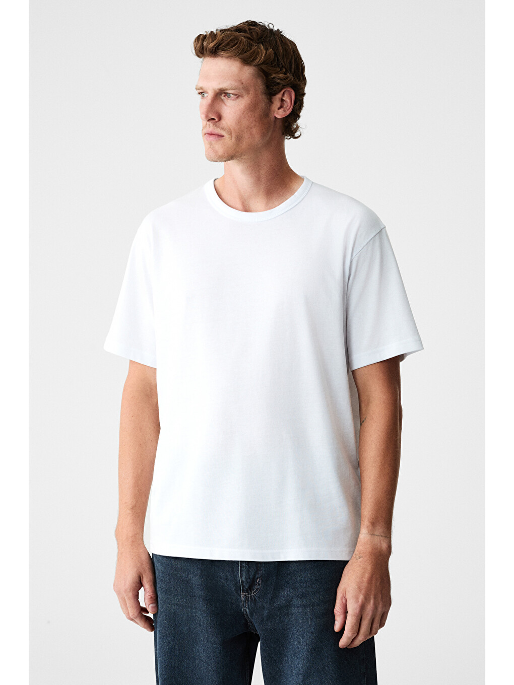 Peltz Erkek Relaxed Bisiklet Yaka Kısa Kollu Beyaz T-shirt-1
