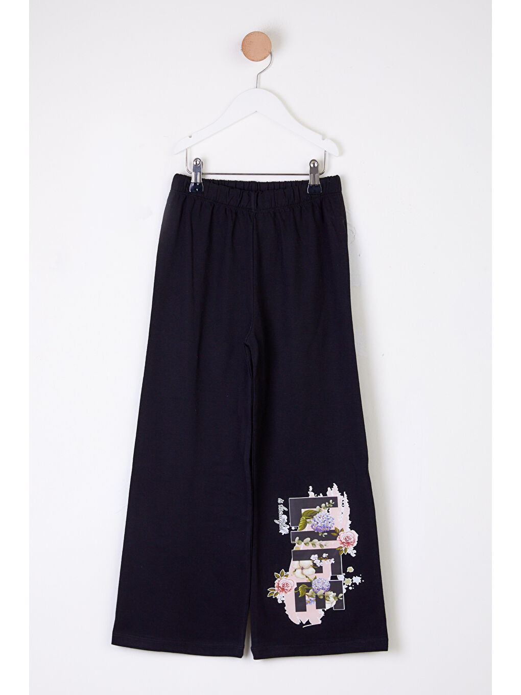 Kız Çocuk Siyah Baskılı Pijama Altı - 26090