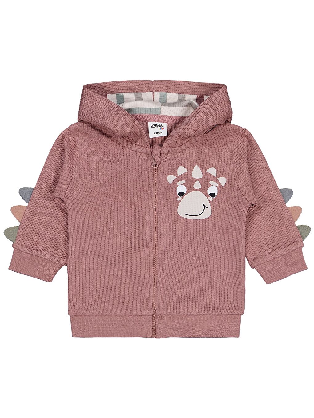 Kahverengi Baby Dinozor Baskılı 6-18 Ay Hırka - Kahve