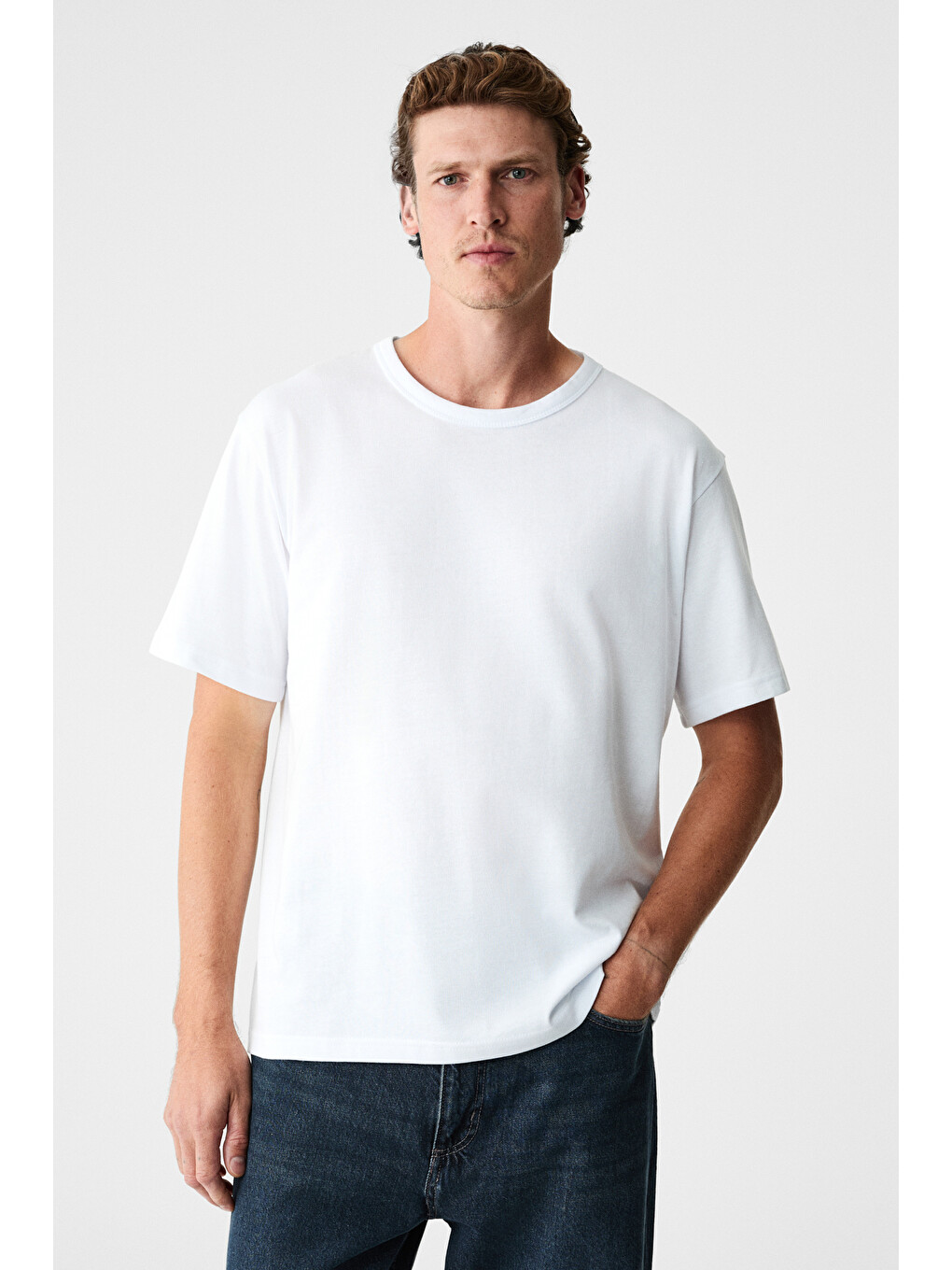Peltz Erkek Relaxed Bisiklet Yaka Kısa Kollu Beyaz T-shirt-3