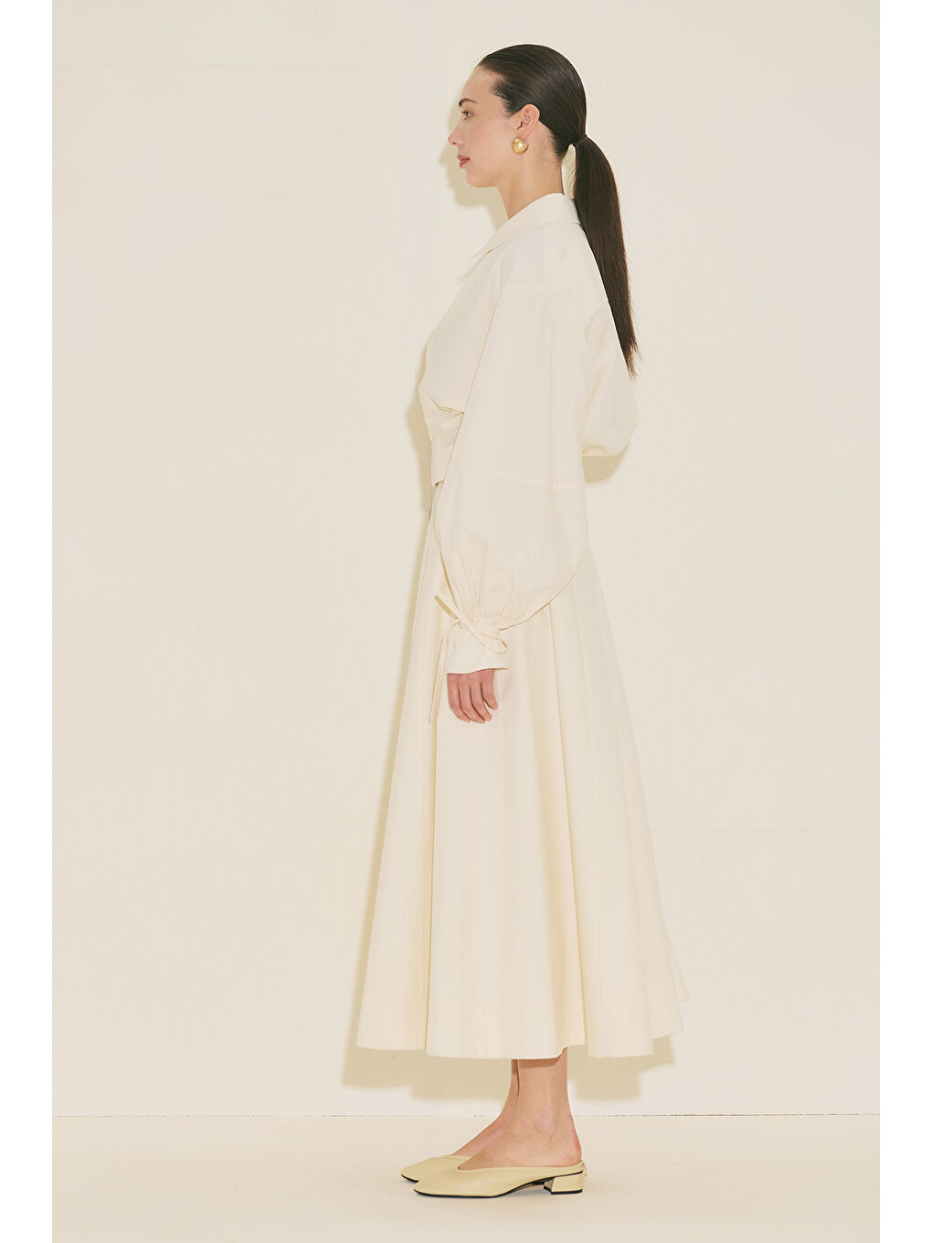 Bej Labeca Bağlamalı Gömlek Vanilya-1