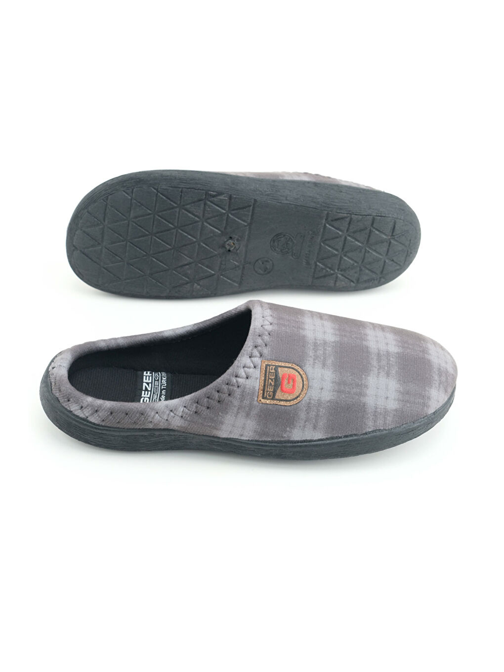 Gri Erkek Kışlık Rahat Taban Ev Bahçe Terlik-4