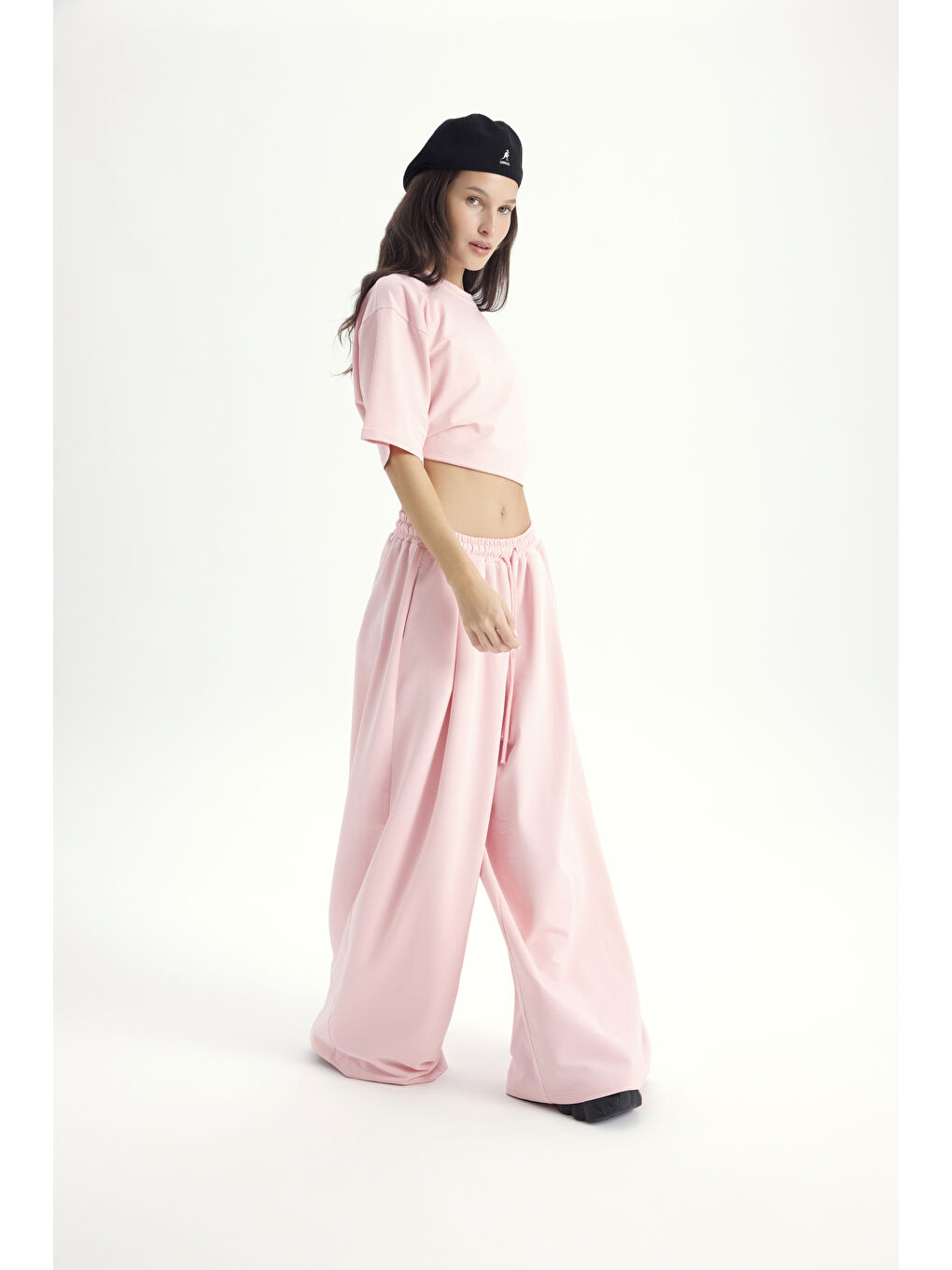 Bruges Oversize Pembe T-Shirt Eşofman Takım-3