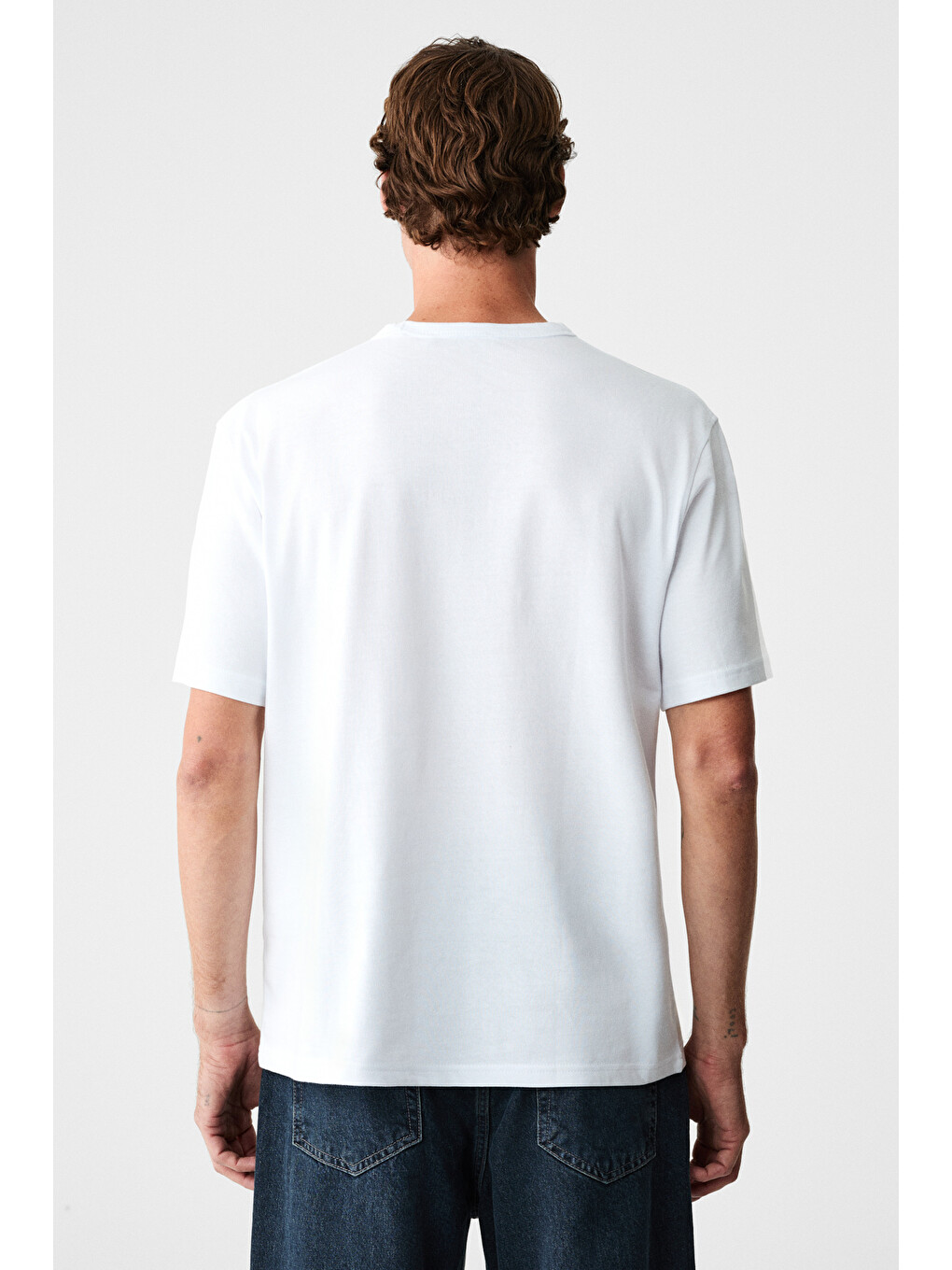 Peltz Erkek Relaxed Bisiklet Yaka Kısa Kollu Beyaz T-shirt-5