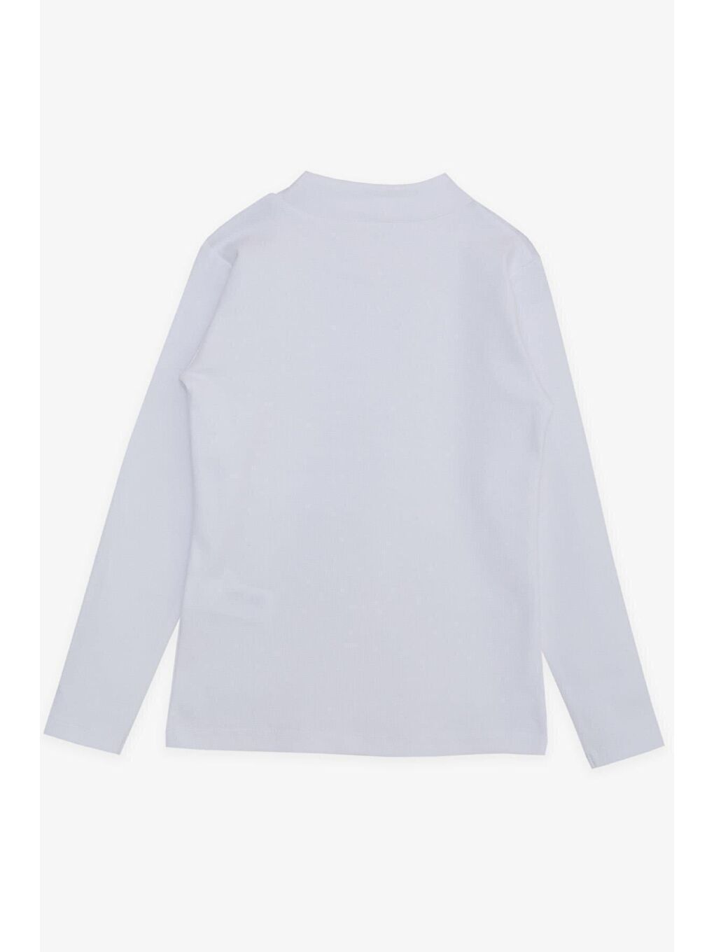 Kız Çocuk Uzun Kollu Tişört Dik Yaka Basic Beyaz (4 Yaş)-1