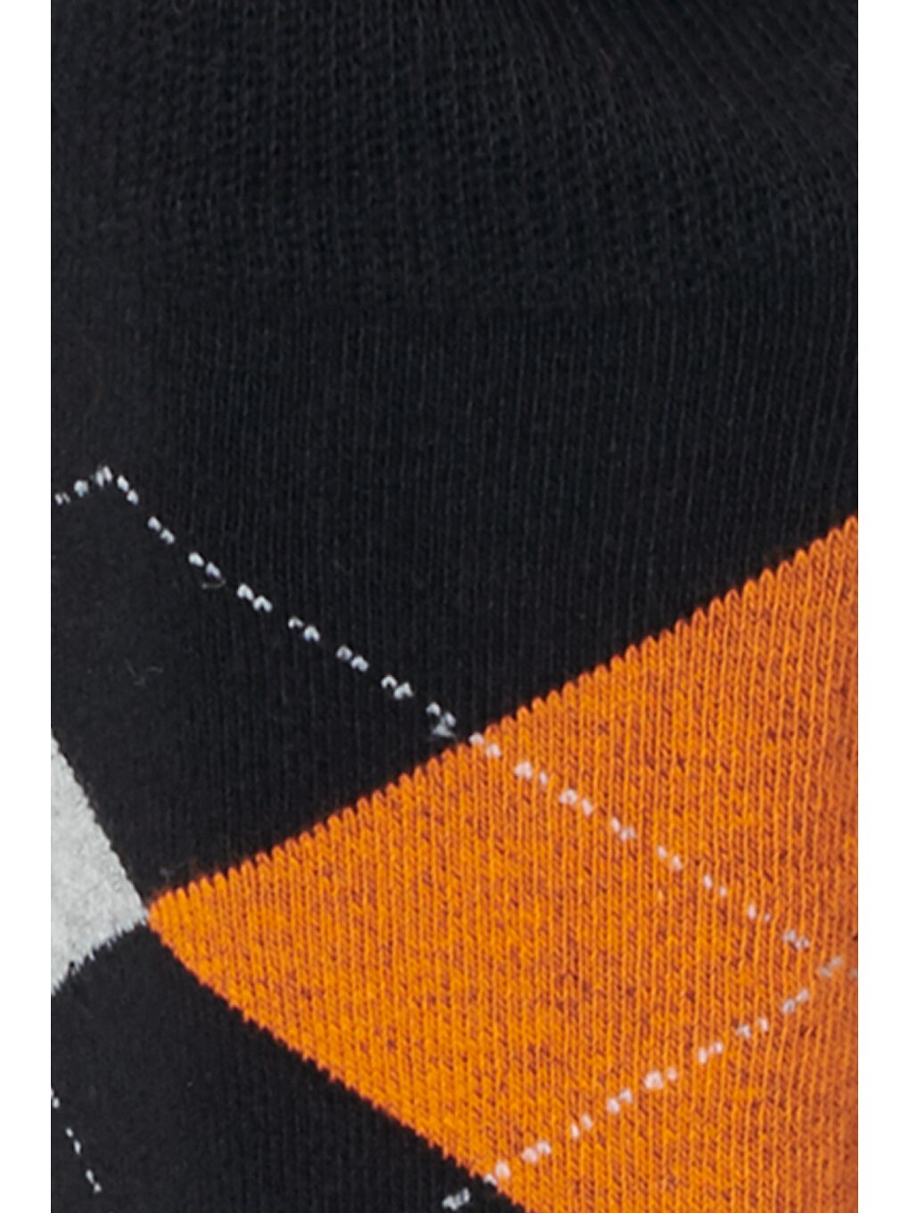 Erkek Siyah-Turuncu Desenli Siyah Turuncu Pamuklu Casual Çorap-1