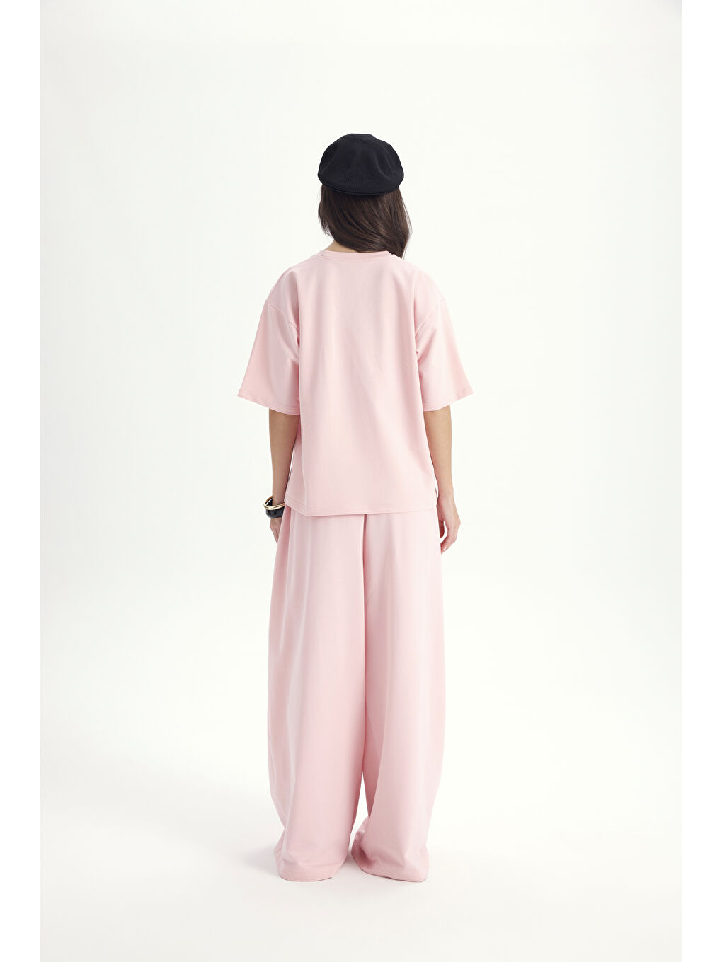 Bruges Oversize Pembe T-Shirt Eşofman Takım-4