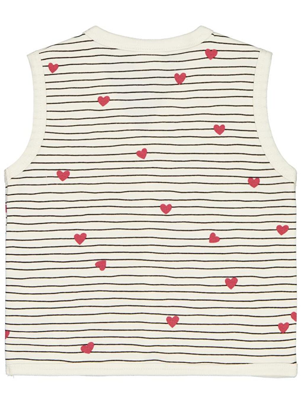 Baby Çizgi Kalp Empirme 6-18 Ay Yelek - Ekru 9-12 Ay-1