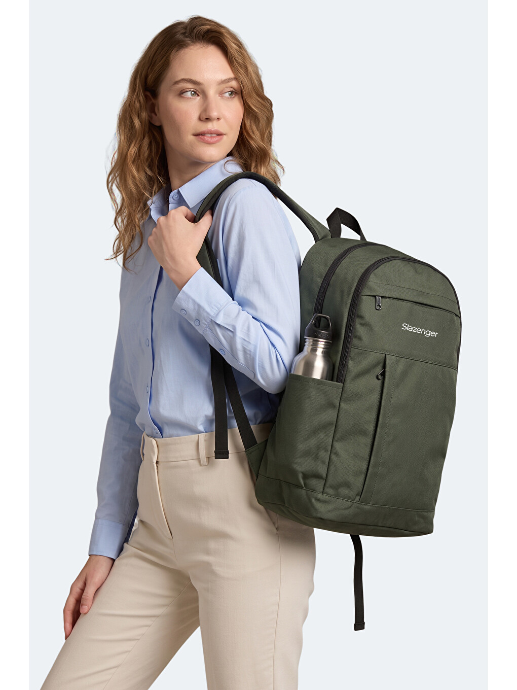Leroy Unisex Haki Sırt Çantası-5