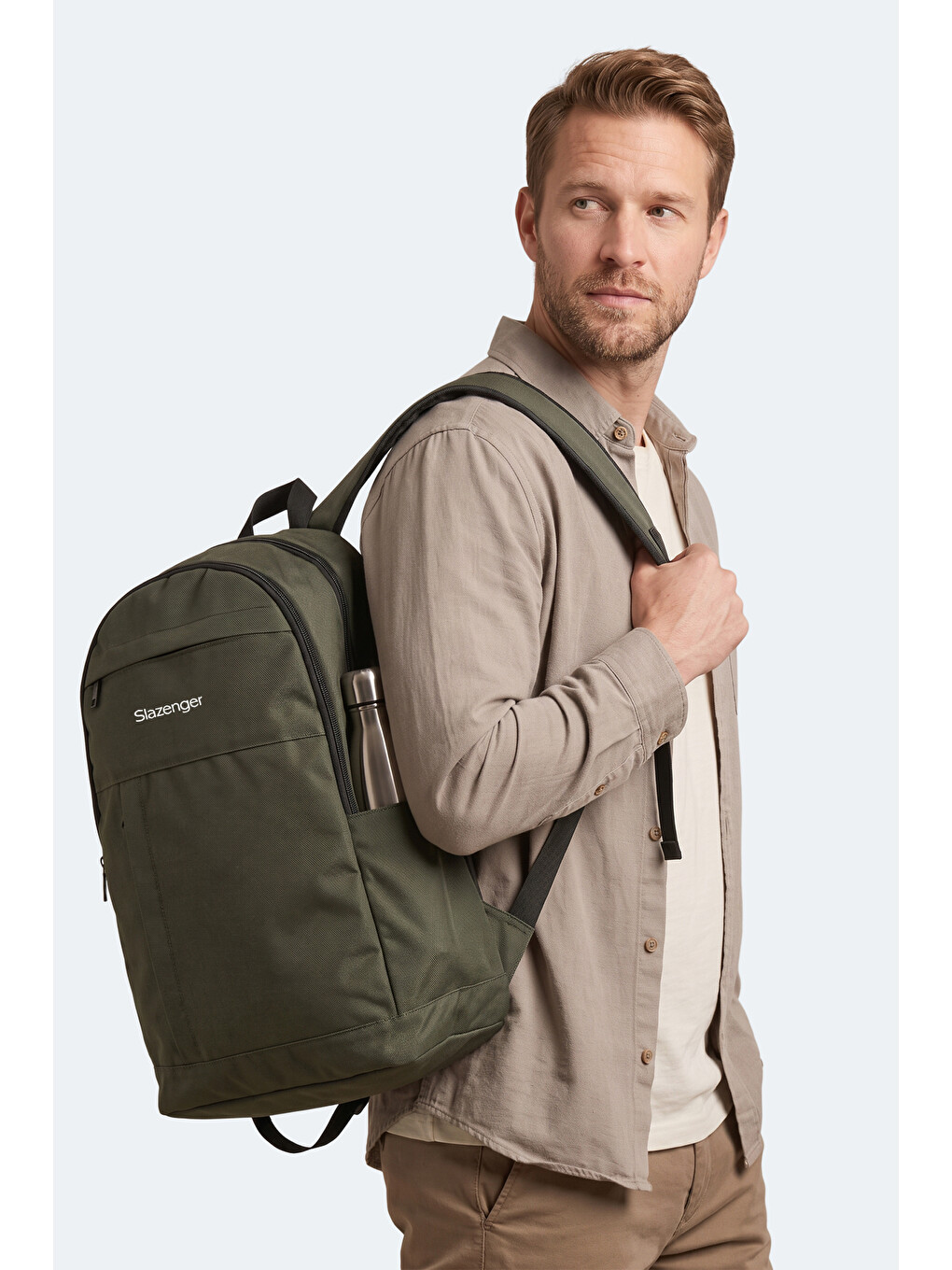 Leroy Unisex Haki Sırt Çantası-6