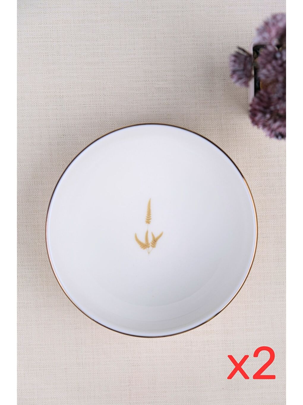 Karışık Porselen Natura Marinum Altın Yaldız Kase 13,50cm 2 li