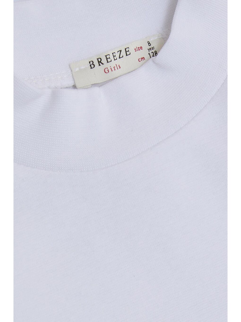 Kız Çocuk Uzun Kollu Tişört Dik Yaka Basic Beyaz (4 Yaş)-2