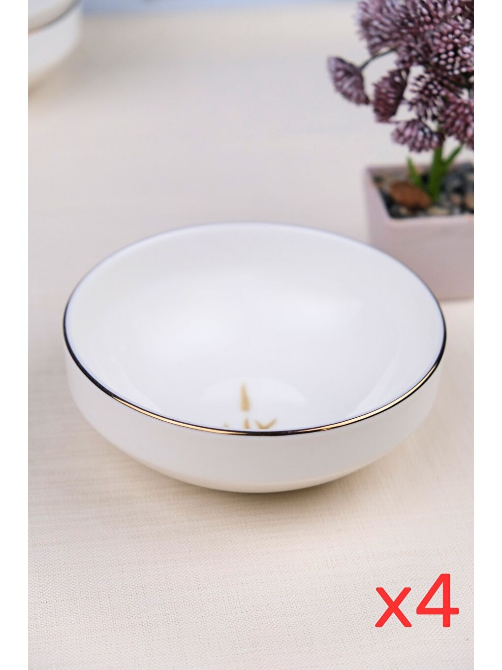 Karışık Porselen Natura Marinum Altın Yaldız Kase 13,50cm 4 lü-2