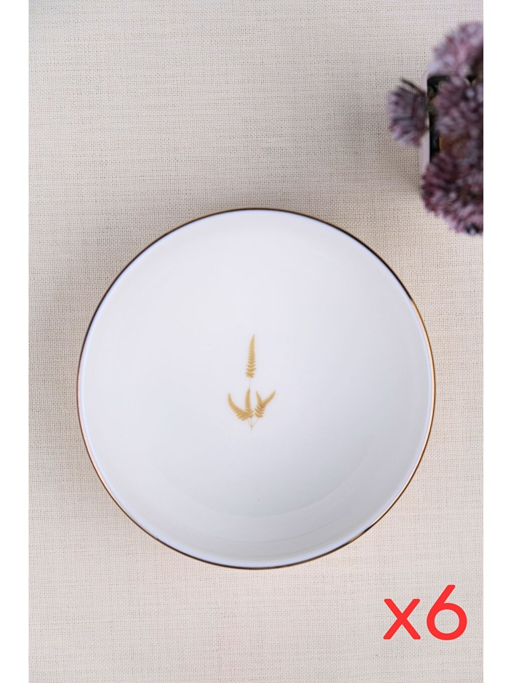 Karışık Porselen Natura Marinum Altın Yaldız Kase 13,50cm 6 lı