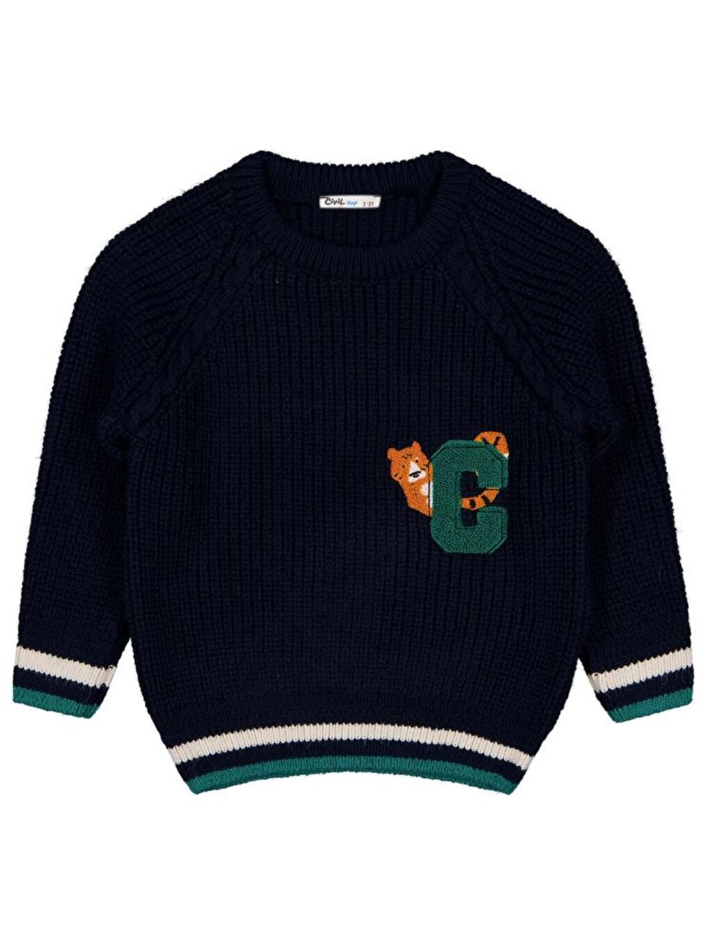 Boys Kaplan C Nakışlı 2-5 Yaş Kazak - Lacivert 4-5 Yaş