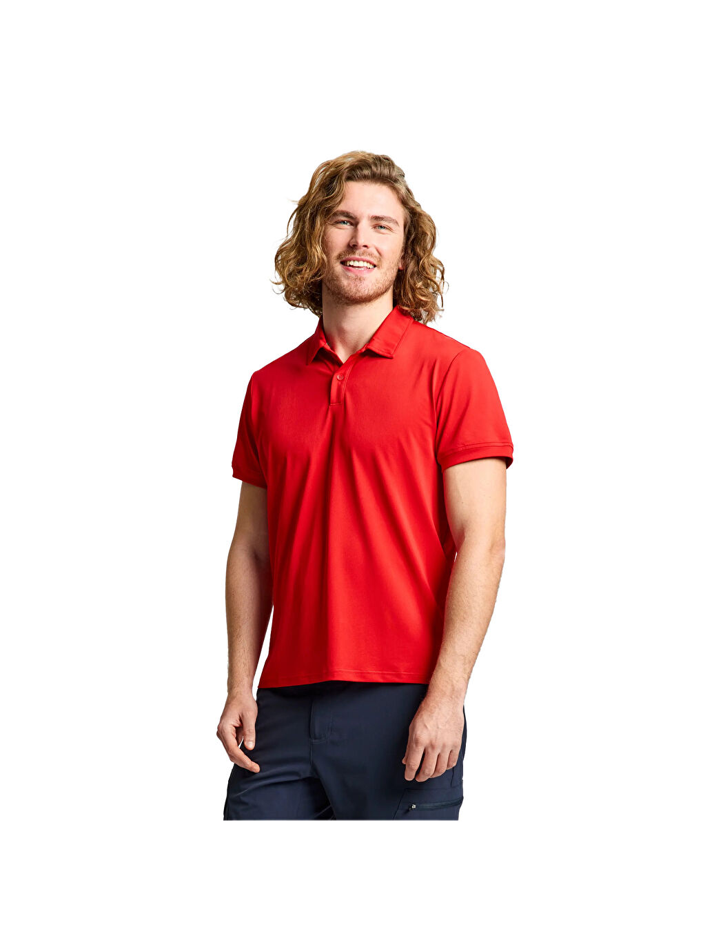 Tech Pique Polo Ss Erkek Kırmızı Tişört-2