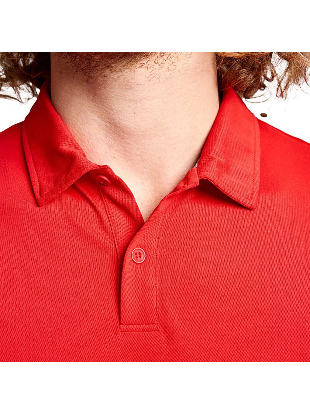 Tech Pique Polo Ss Erkek Kırmızı Tişört-4