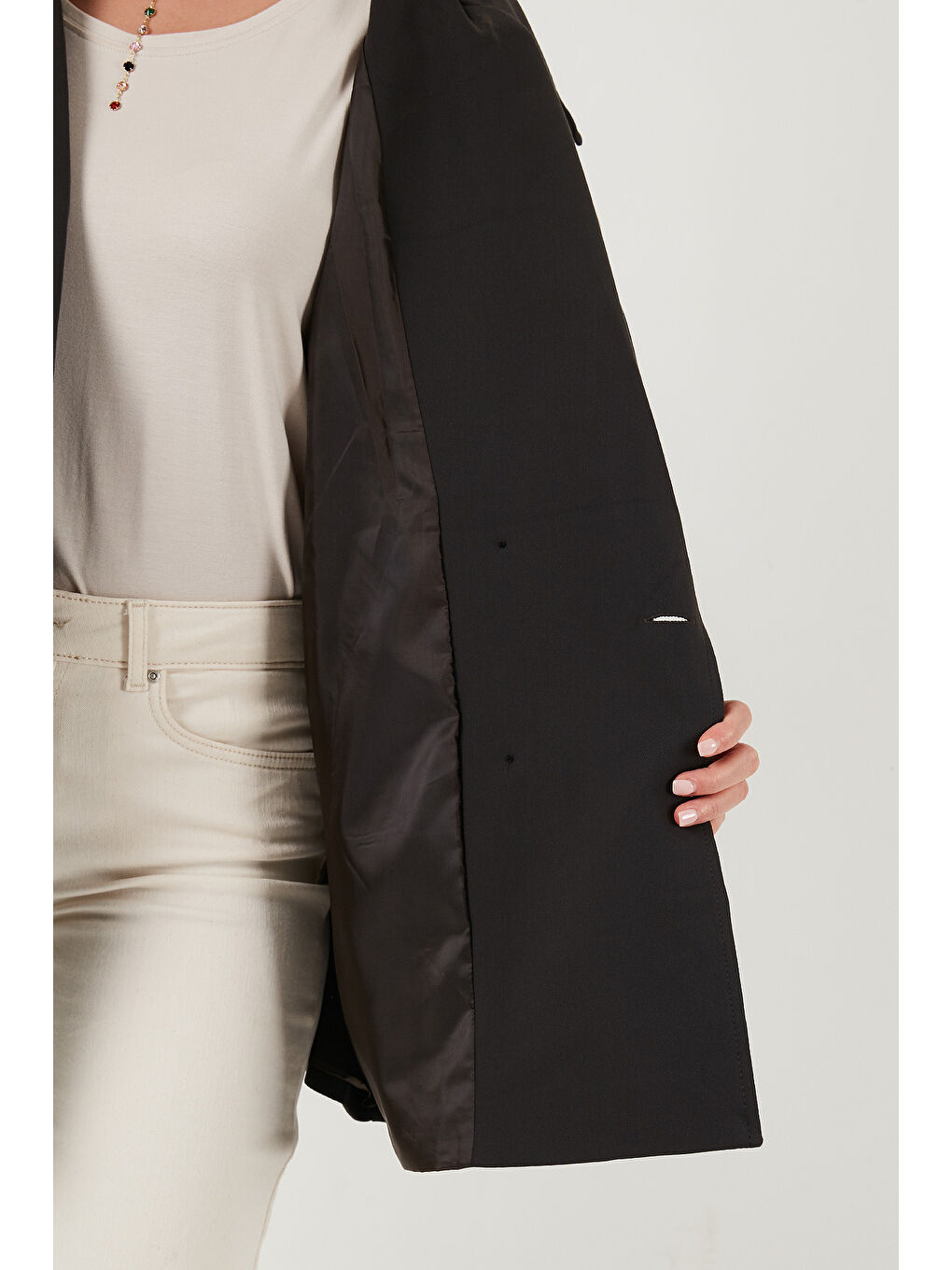 Kahverengi Relaxed Fit Kruvaze Yaka Düğmeli Astarlı Trençkot 6839580-5