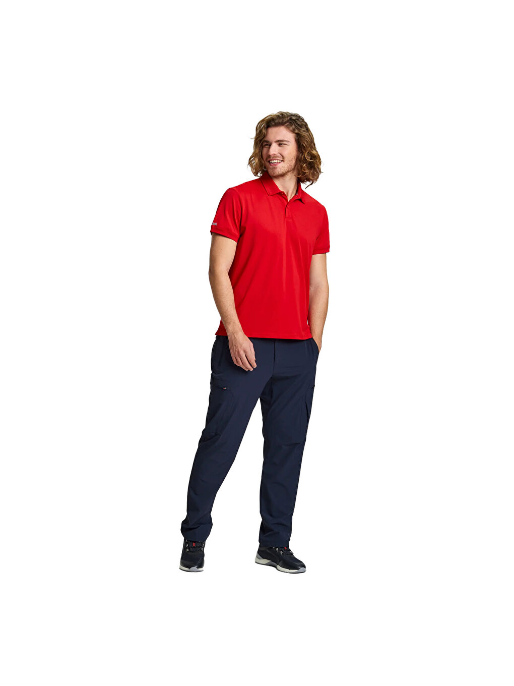 Tech Pique Polo Ss Erkek Kırmızı Tişört-6