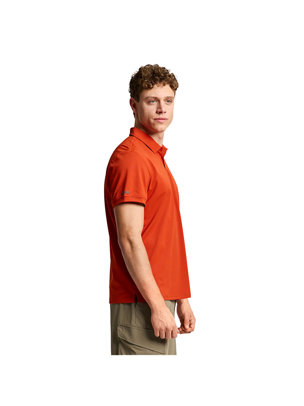 Kahverengi Tech Pique Polo Ss Erkek Kırmızı Tişört-3