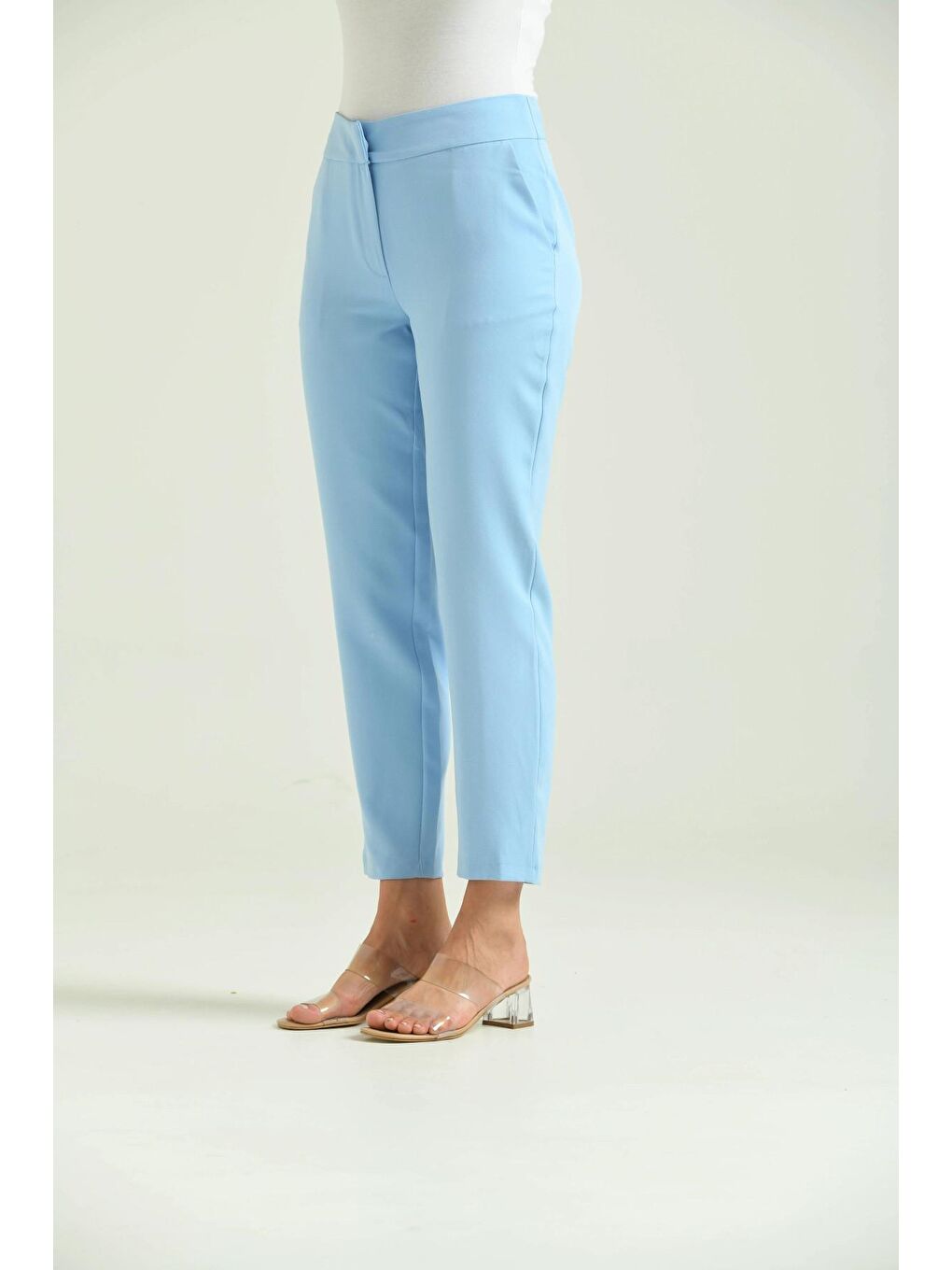 Kadın Bebe Mavi Basic Kumaş Pantolon-2