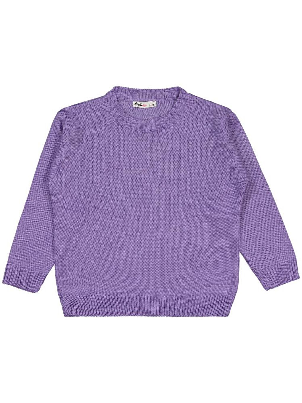 Mor Girls Düz 6-9 Yaş Kazak - Lila 7-8 Yaş