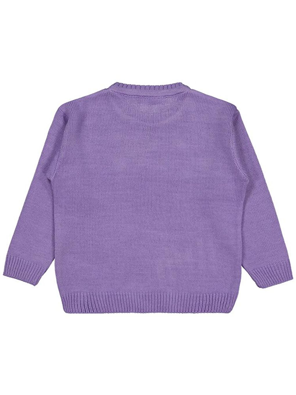 Mor Girls Düz 6-9 Yaş Kazak - Lila 7-8 Yaş-1