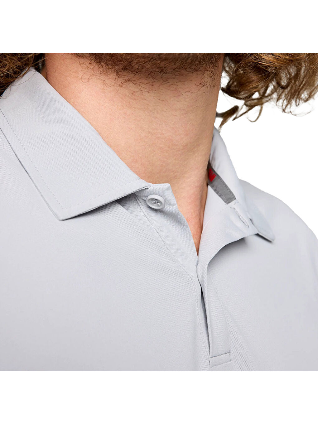 Tech Pique Polo Ss Erkek Gri Tişört-2