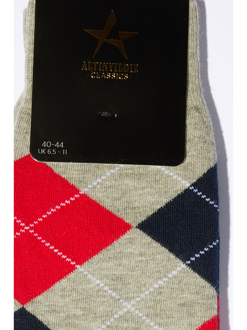 Erkek Gri-Lacivert Desenli Gri Lacivert Pamuklu Casual Çorap-1