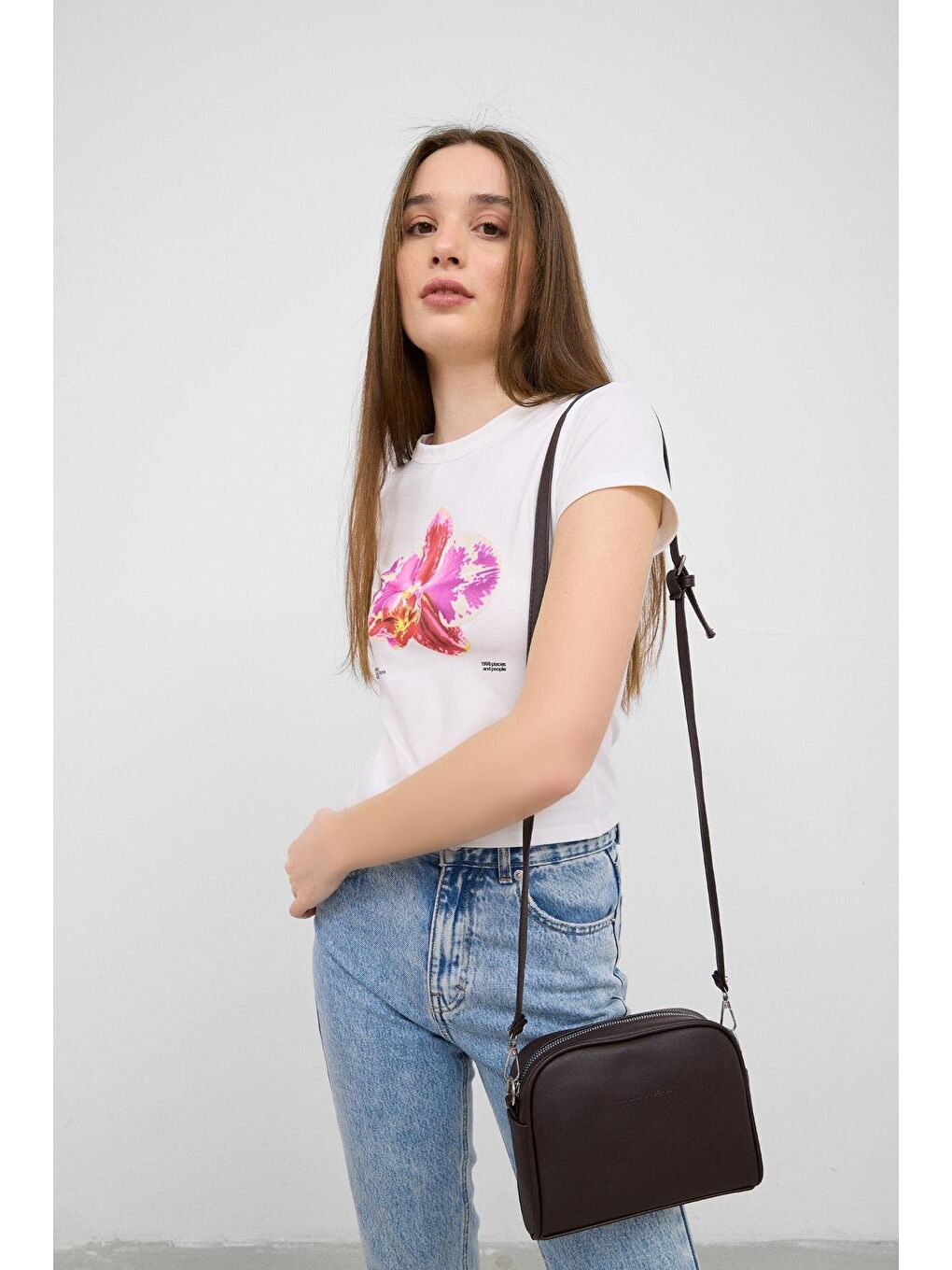 Kahverengi Hana Basic Çapraz Çanta Acı Kahve-2