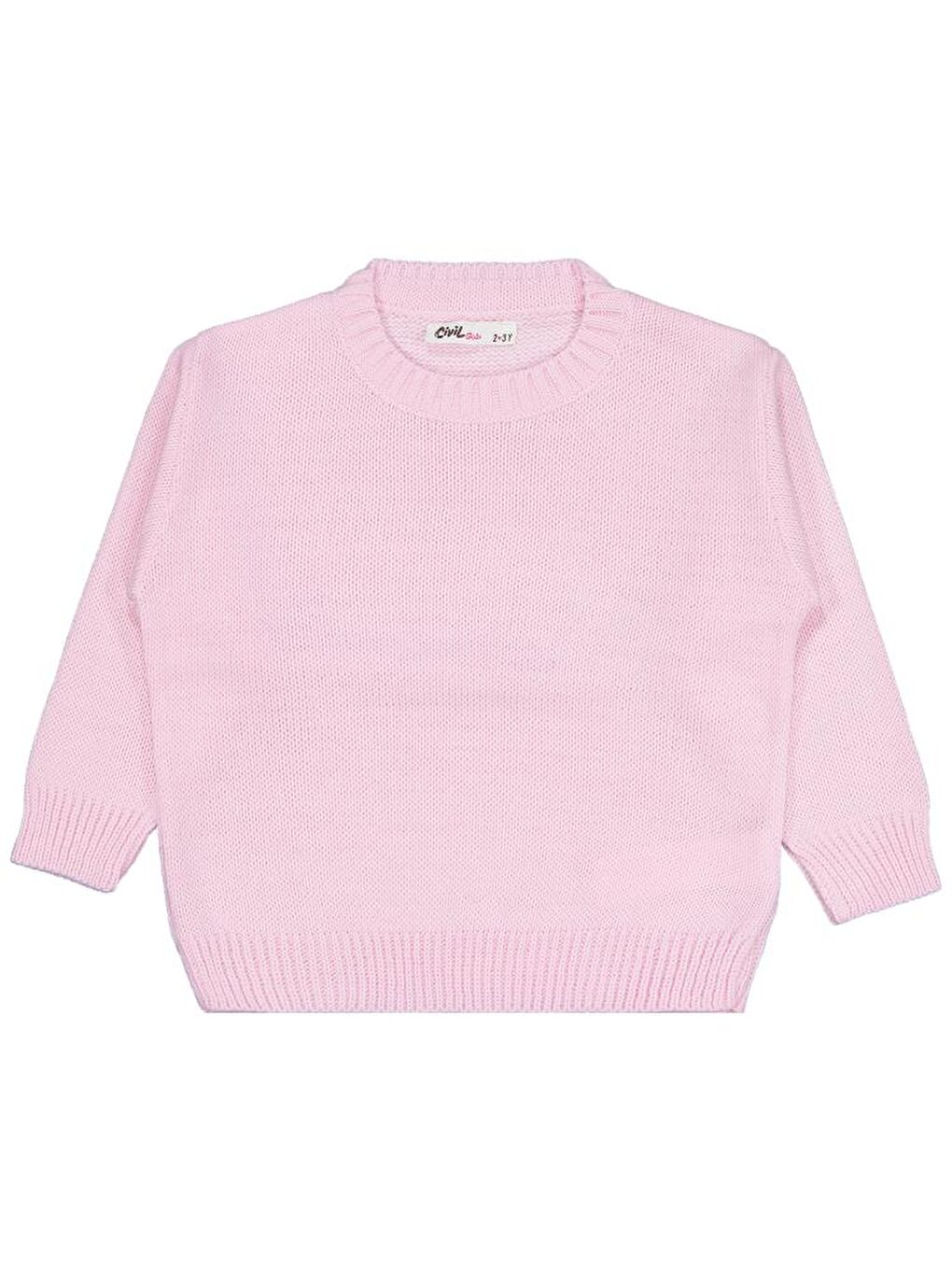 Girls Düz 2-5 Yaş Kazak - Pembe 4-5 Yaş