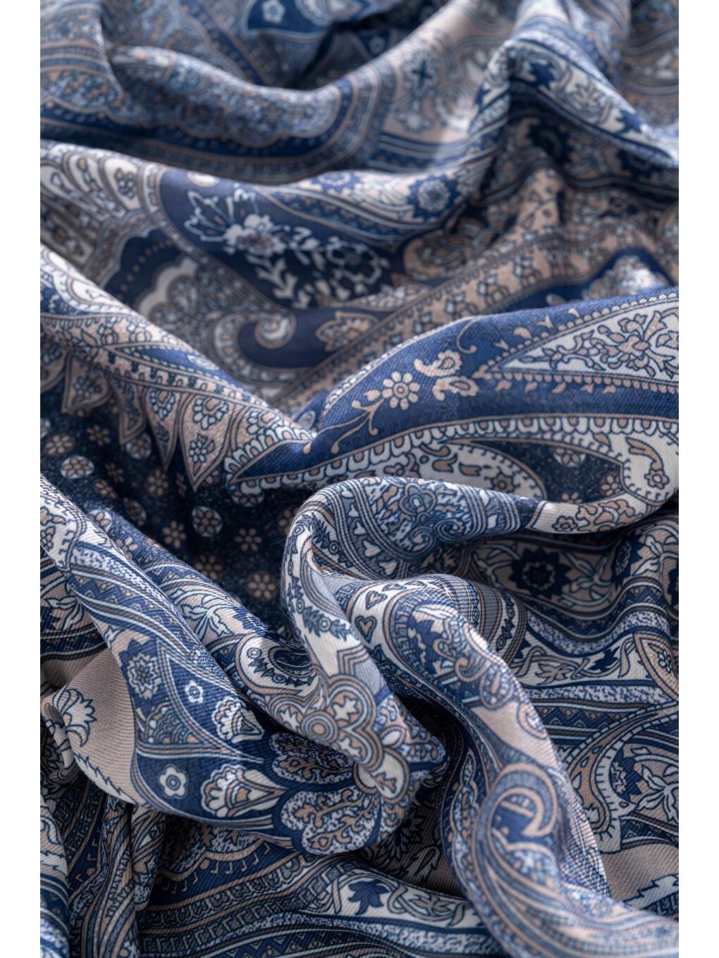 Karışık Kadın Etnik Desen Soft Şal Paketi Adesa (Vizon-İndigo-Bordo)-2